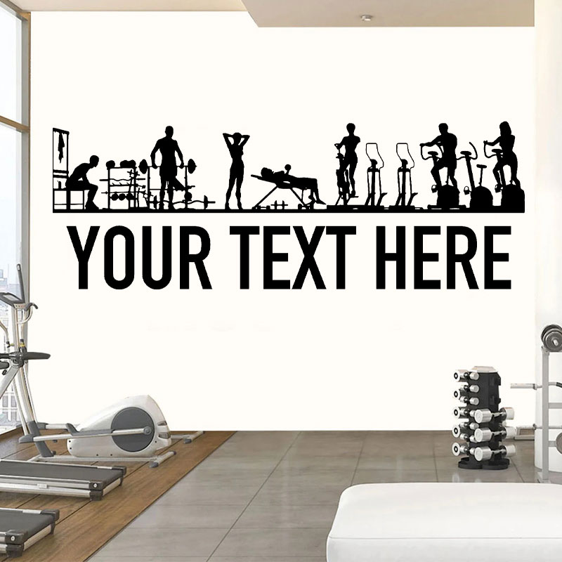 Crossfit Workout With Equipment - Stiker dinding personalisasi orang Gym &